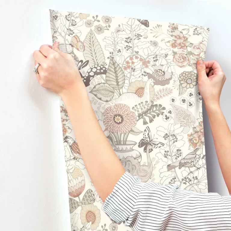 Whimsy Fauna Wallpaper - Coral — Ảnh 5