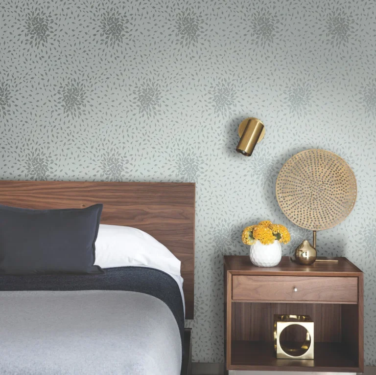 Petite Leaves Wallpaper - Spa/Silver — Ảnh 2