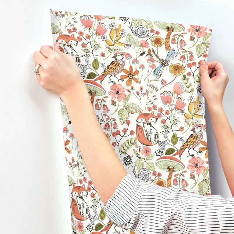 Wonder Woodland Animals Wallpaper - Coral — Ảnh 6