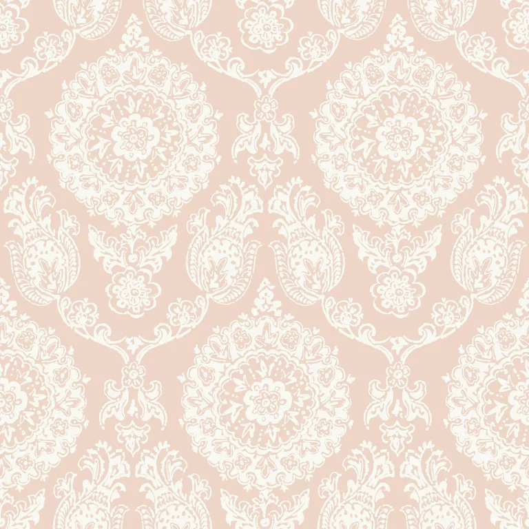 Chesapeake Helm Damask Floral Medallion Wallpaper - Blush — Ảnh 4