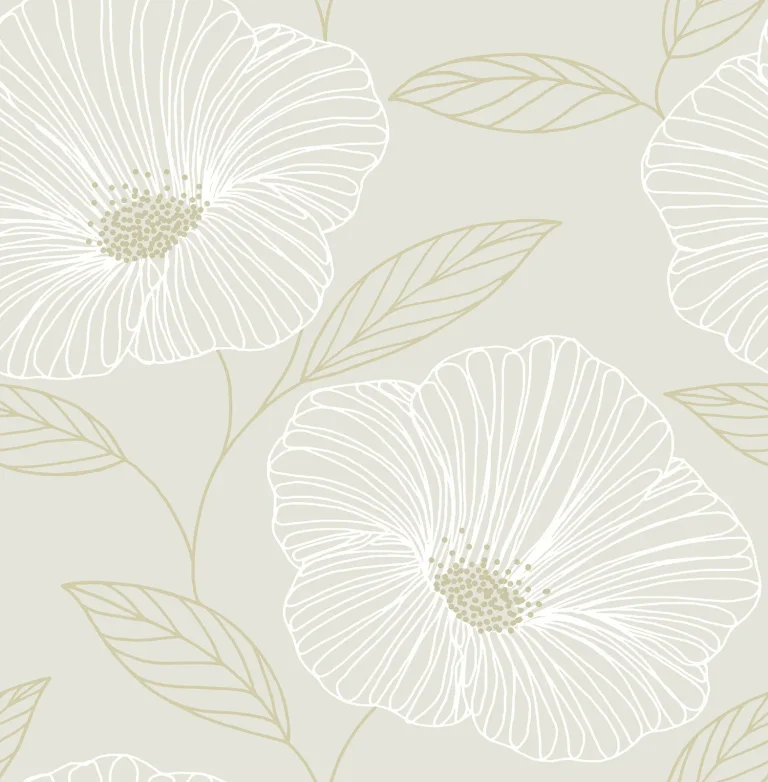 Mythic Floral Wallpaper - Dove