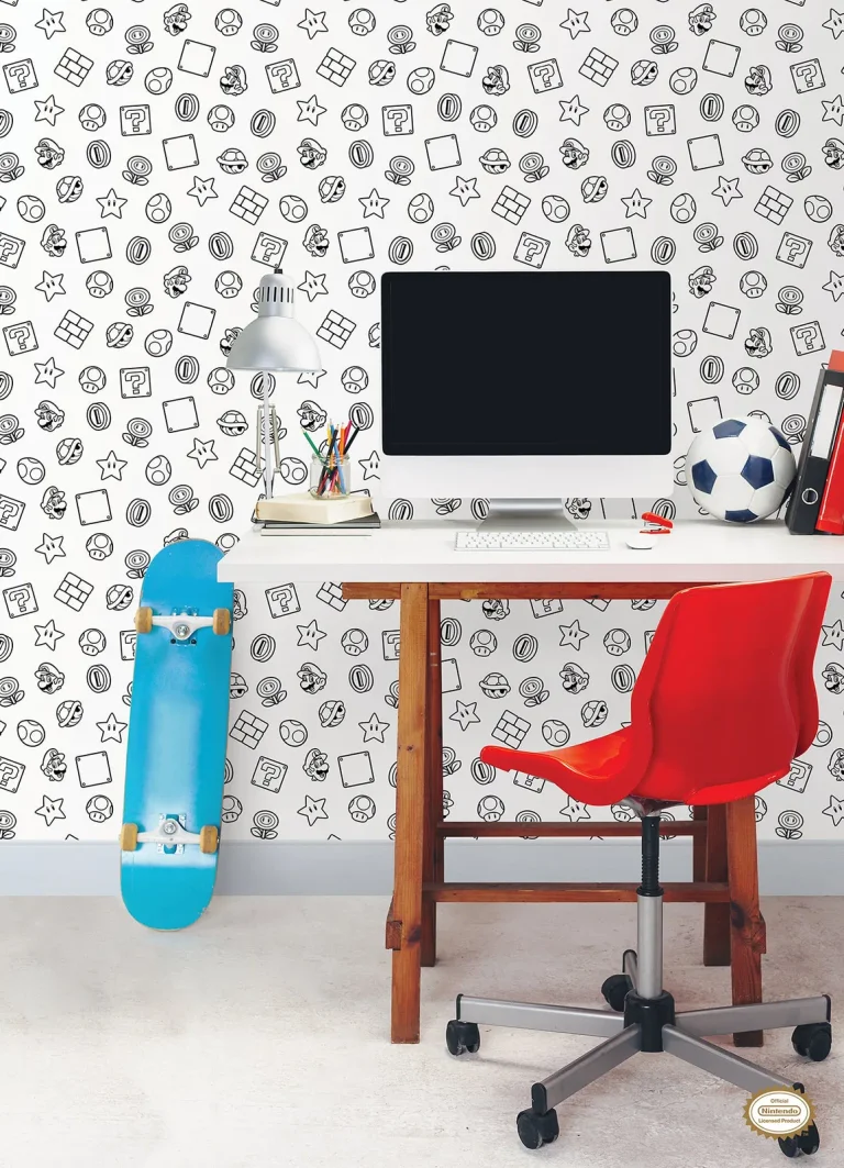 Nintendo Super Mario Power Up Icons Peel and Stick Wallpaper - Black — Ảnh 4