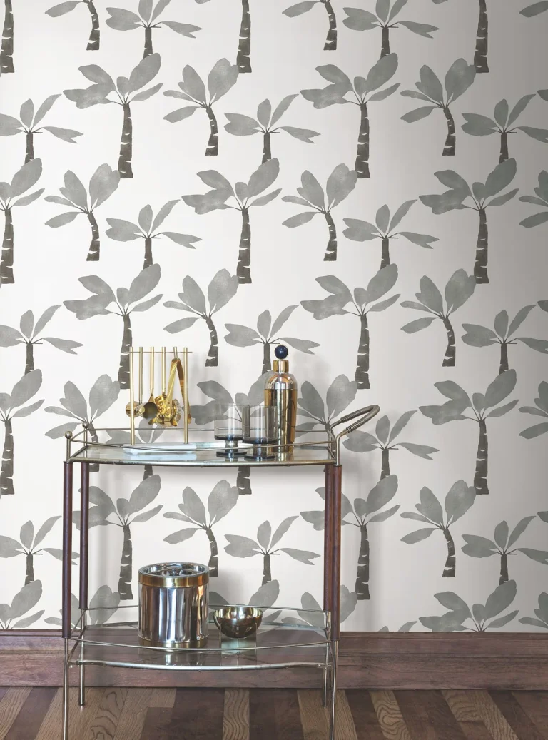 Painted Oasis Wallpaper - Carbon & Graphite — Ảnh 4