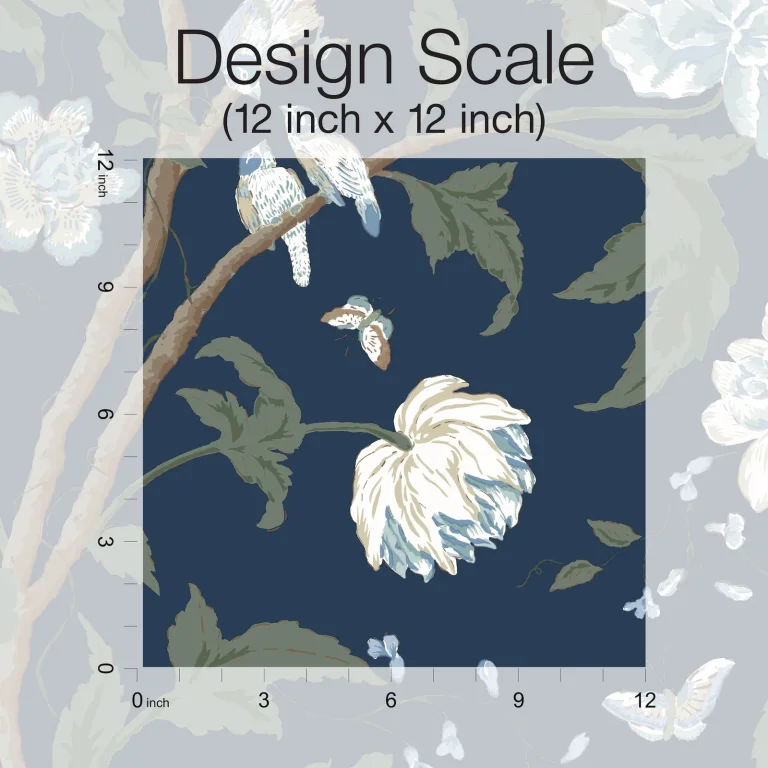Teahouse Floral Wallpaper - Navy — Ảnh 8