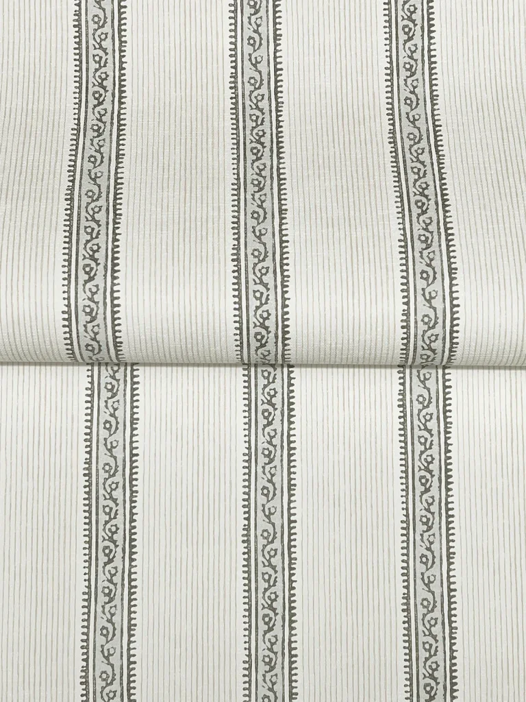 Chesapeake Mandevilla Vine Stripe Wallpaper - Black and Taupe — Ảnh 2
