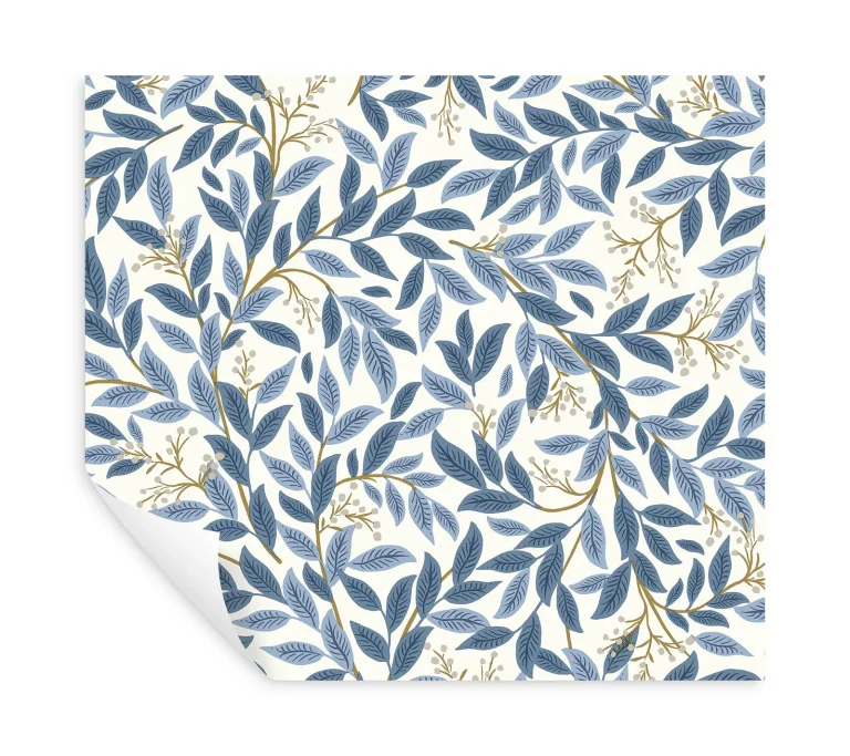 Rifle Paper Co. Willowberry Peel and Stick Wallpaper - Blue & White — Ảnh 2