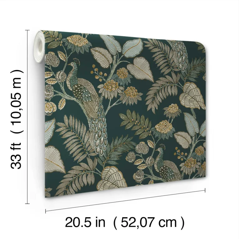 Chris Loves Julia Geneva Peacock Paradise Wallpaper - Sea Green — Ảnh 6