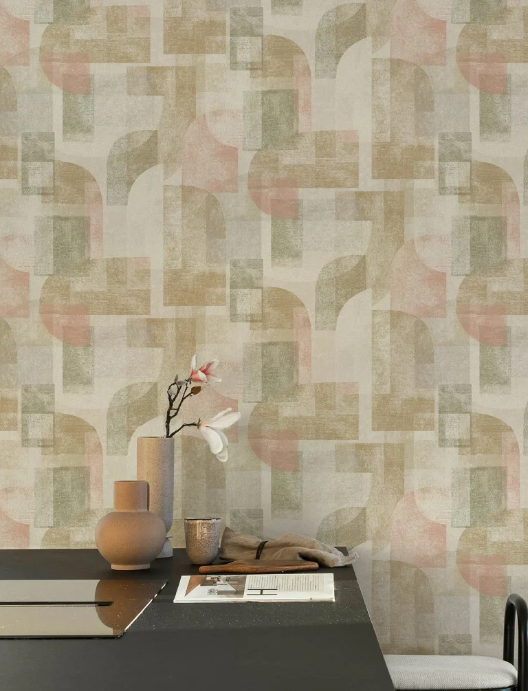 Chesapeake Cassandra Block Geometric Wallpaper - Brown