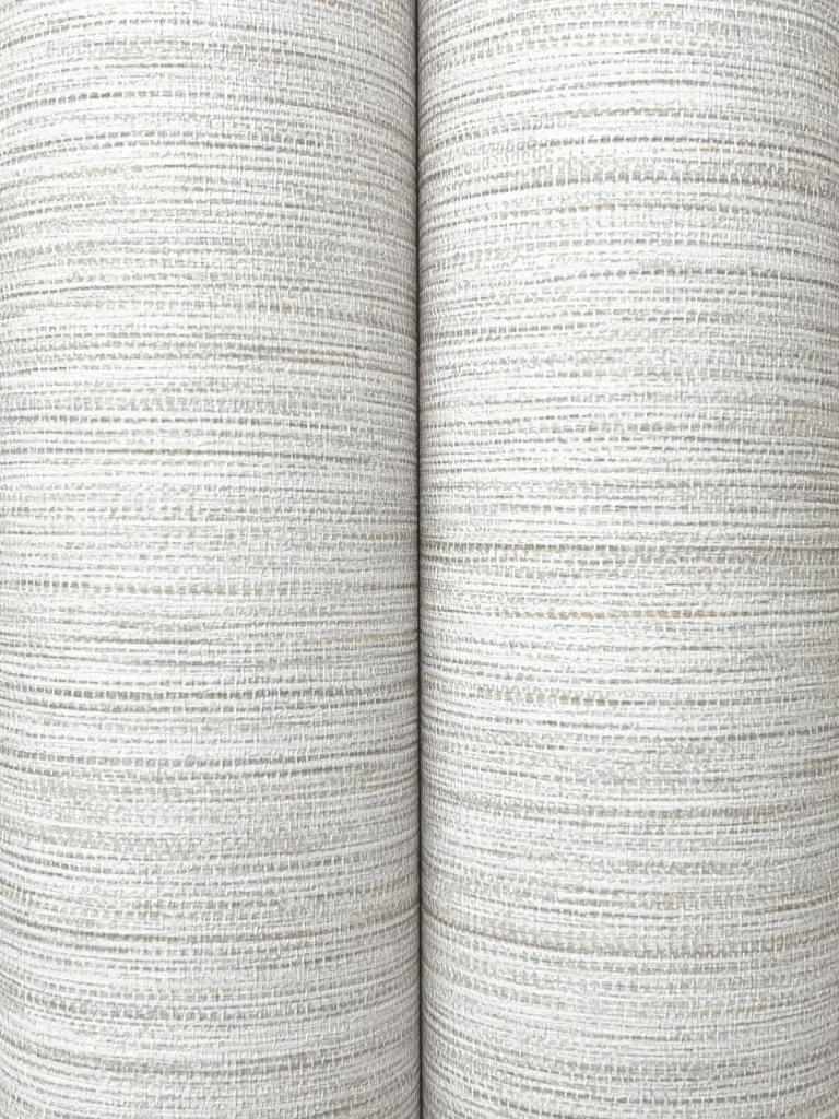 Mystic Faux Grasscloth Wallpaper - Off-White — Image 2