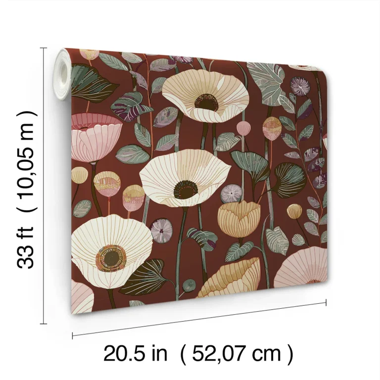 Mindra Floral Trail Wallpaper - Maroon — Ảnh 4