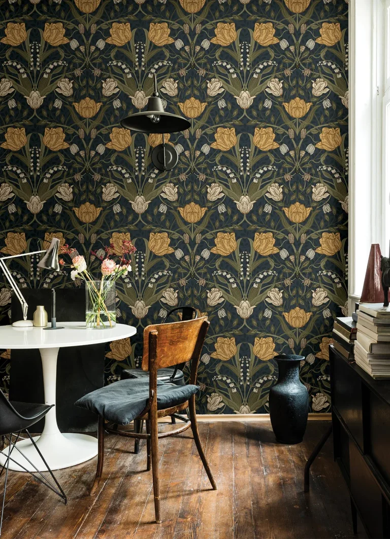 Filippa Tulip Wallpaper - Navy — Ảnh 3