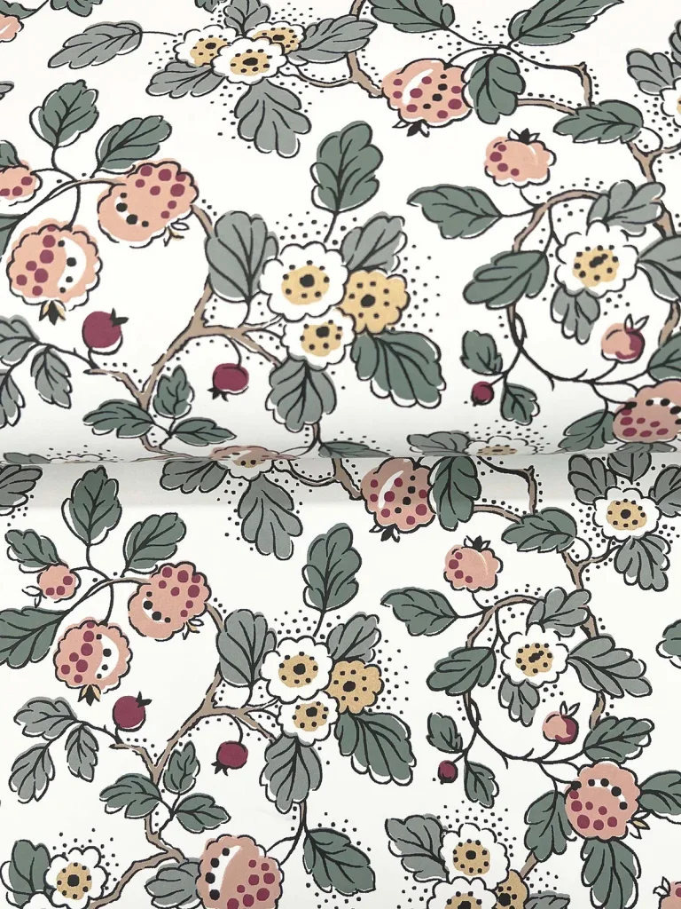 Framboise Berry Vines Wallpaper - Blush — Ảnh 2