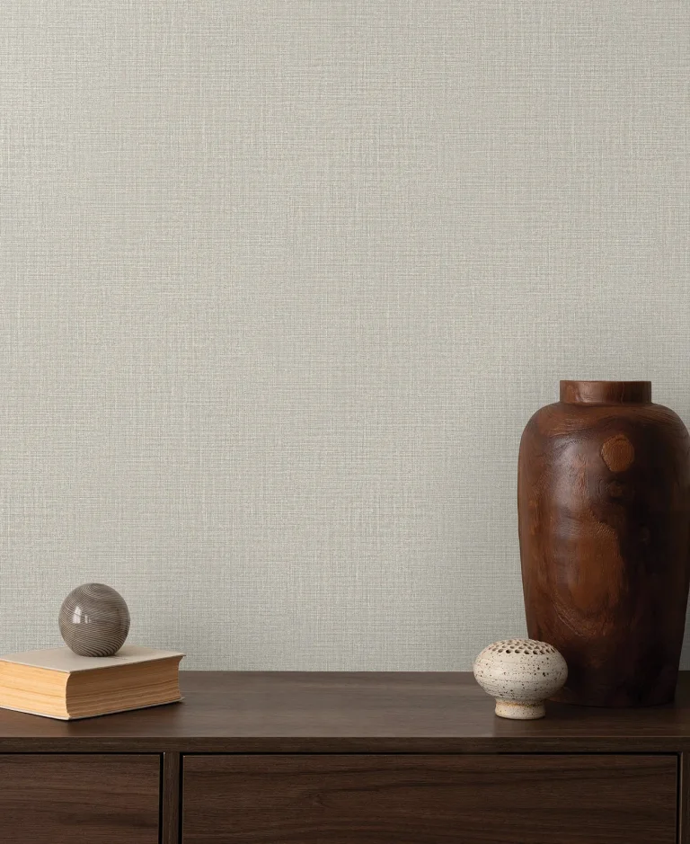 Georgette Faux Fabric Wallpaper - Beige — Ảnh 4