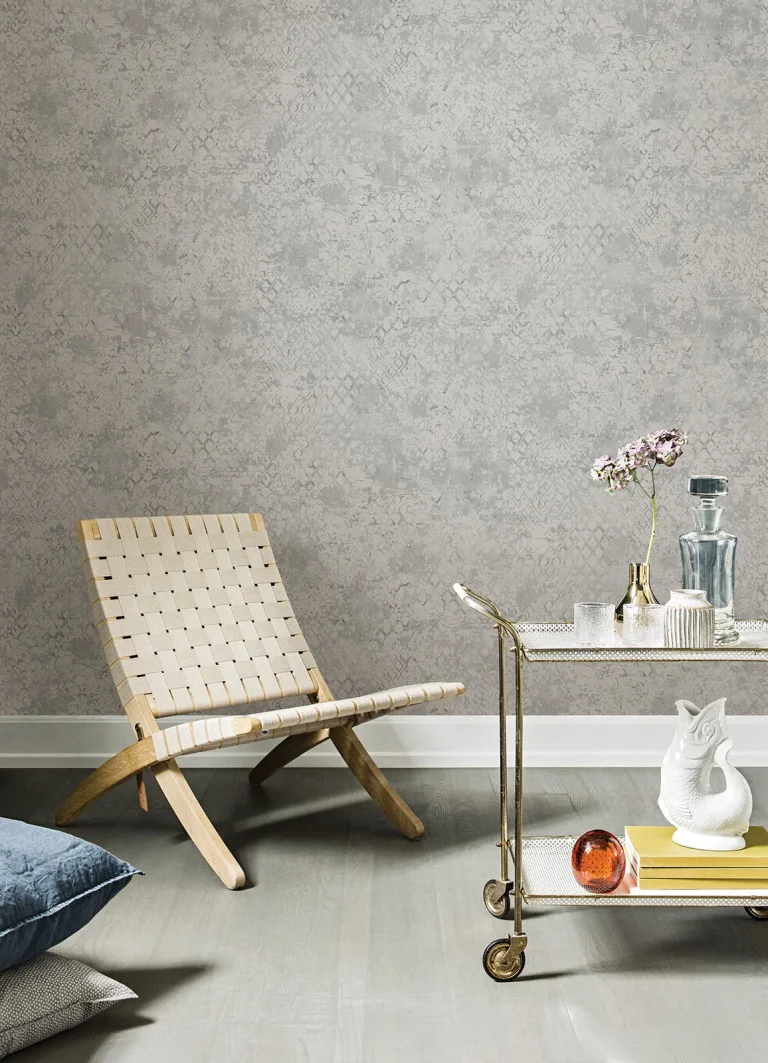 Zilarra Abstract Snakeskin Wallpaper - Light Grey — Ảnh 3