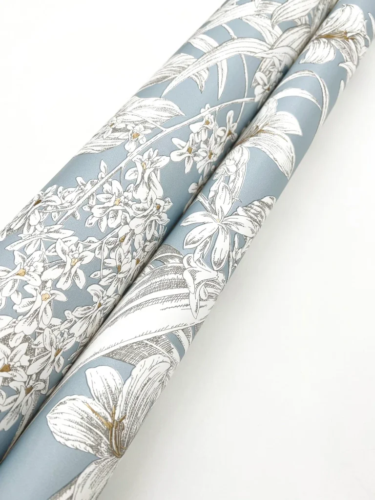 Orchid Conservatory Toile Wallpaper - Blue/Taupe — Ảnh 5