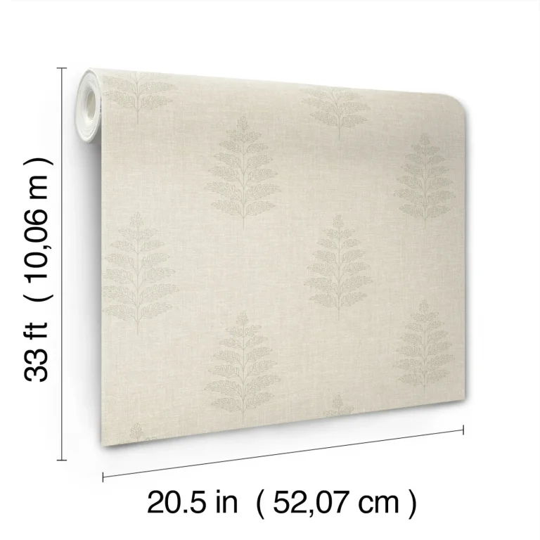 Chesapeake Frond Leaf Wallpaper - Beige — Ảnh 4