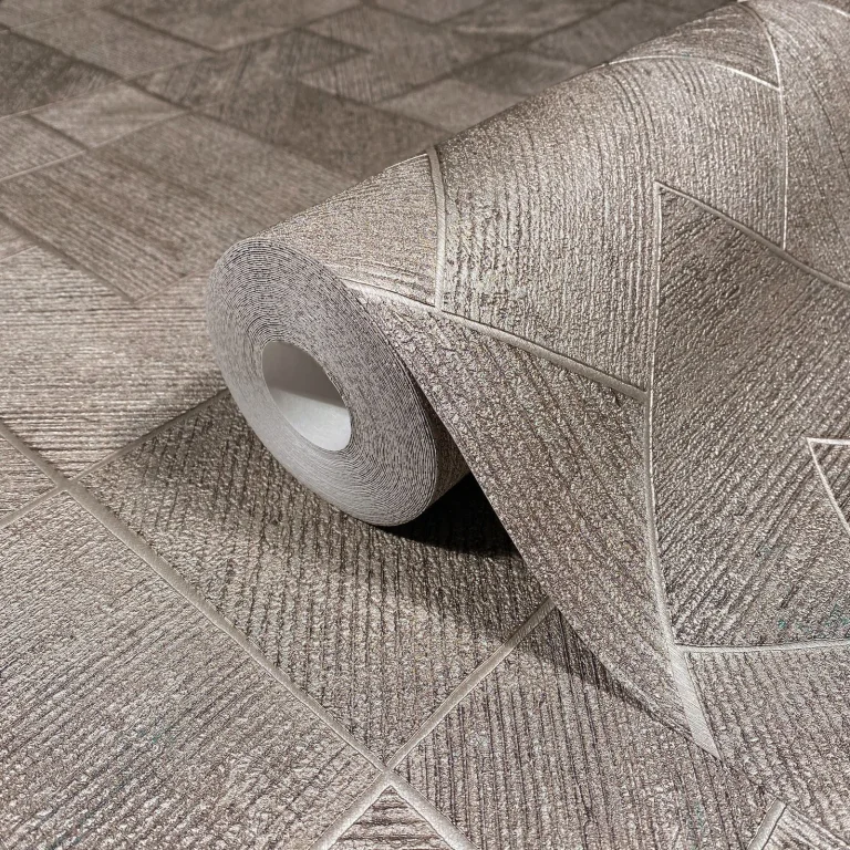 Marquetry Tile Wallpaper - Taupe — Ảnh 5