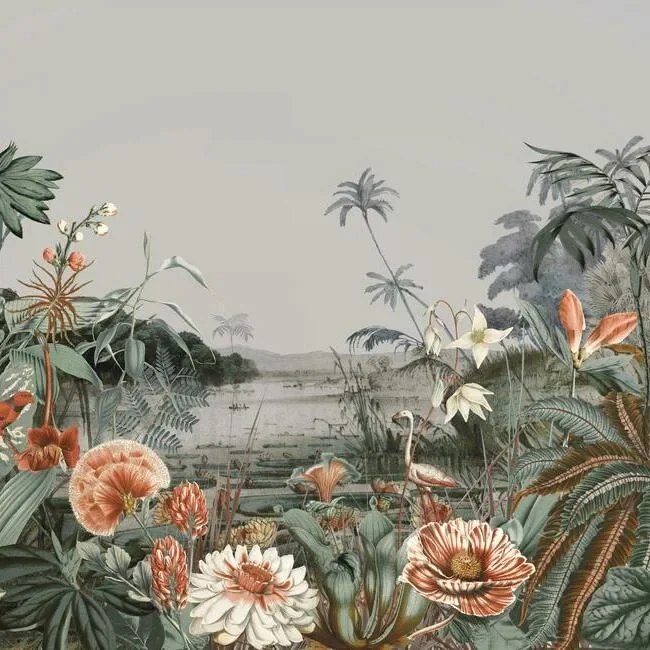 Floating Gardens Wall Mural - Grey — Ảnh 3