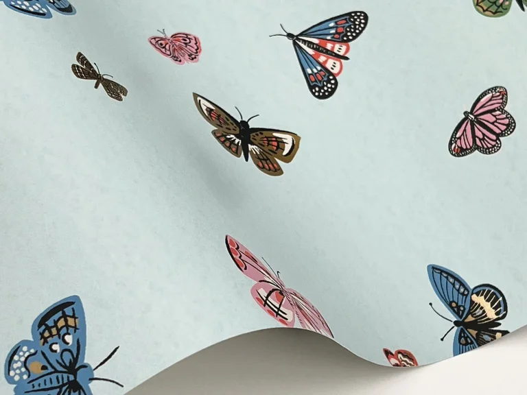 Rifle Paper Co. Butterfly House Wallpaper - Light Blue — Ảnh 3