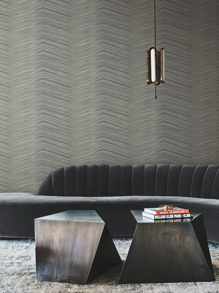 Candice Olson Glistening Chevron Wallpaper - Charcoal — Image 4