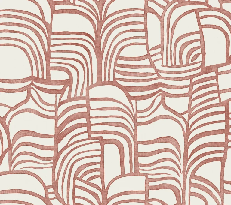 Nikki Chu Featherwork Peel and Stick Wallpaper - Red — Ảnh 3