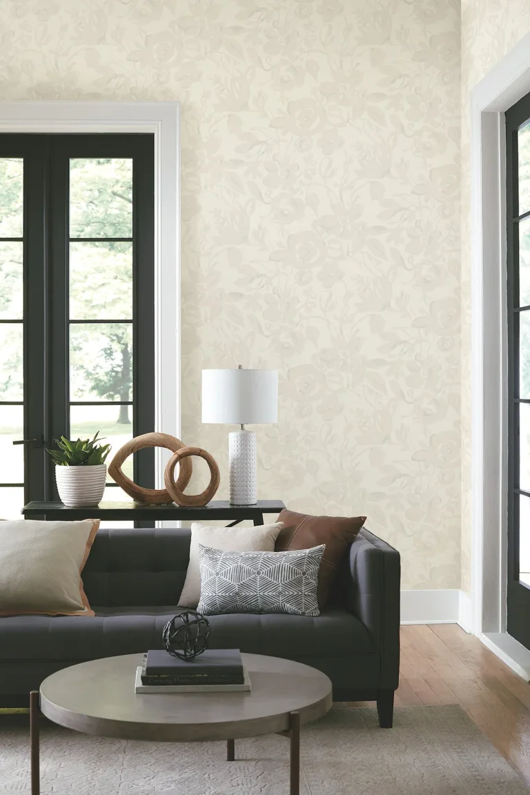 Brushstroke Floral Wallpaper - White/Pearl — Ảnh 5