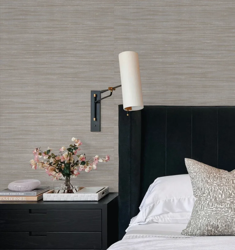 Sari Silk Faux Fabric Wallpaper - Grey — Ảnh 3