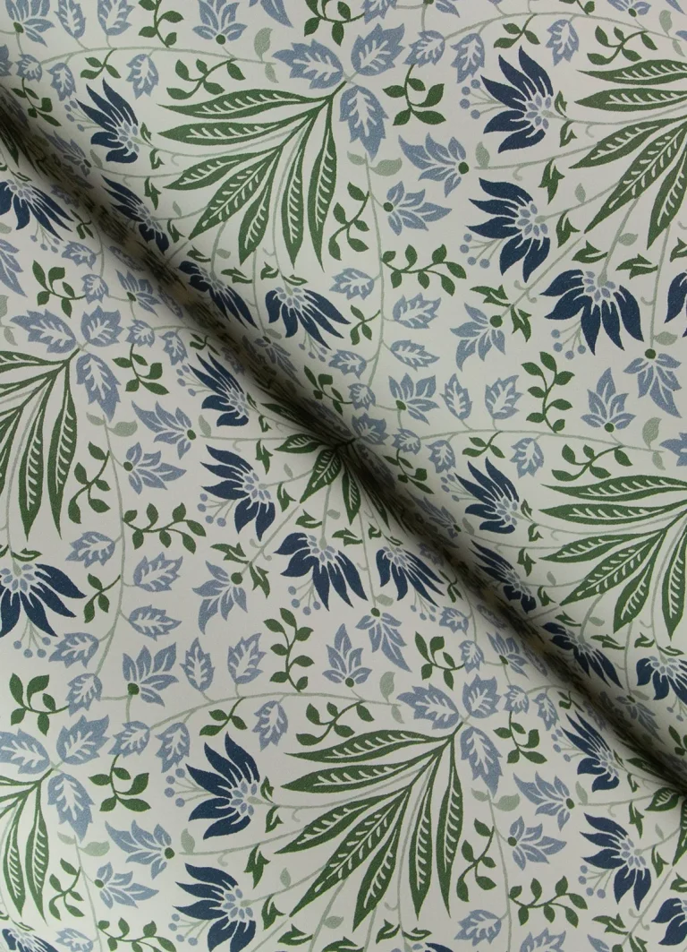 Chris Loves Julia Woodbury Floral Damask Wallpaper - Blue — Ảnh 3