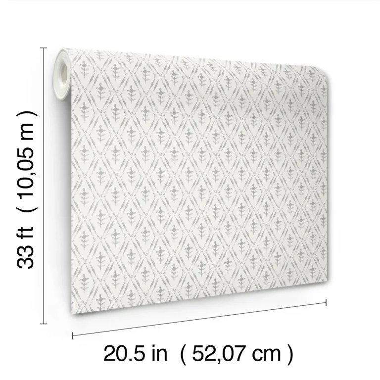 Chris Loves Julia Tillie Diamond Floral Wallpaper - Grey — Image 2