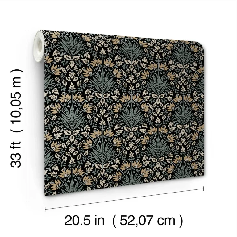 Chris Loves Julia Woodbury Floral Damask Wallpaper - Black — Ảnh 6