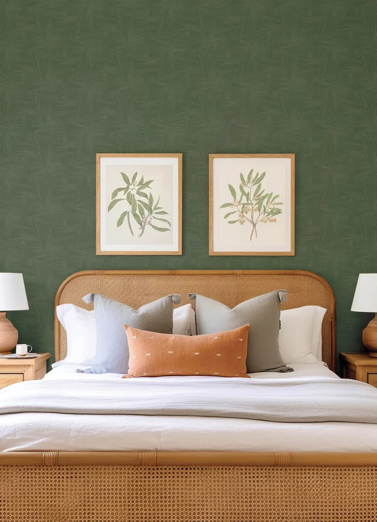 Reid Woven Geometric Wallpaper - Evergreen — Ảnh 7