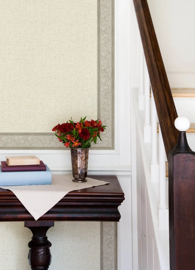 Chesapeake Carved Floral Border Trim Wallpaper Border - Taupe — Ảnh 3