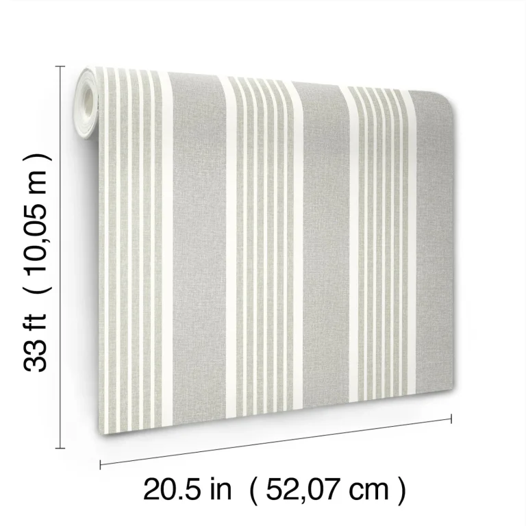 Chesapeake Bingley Embellished Stripe Wallpaper - Green