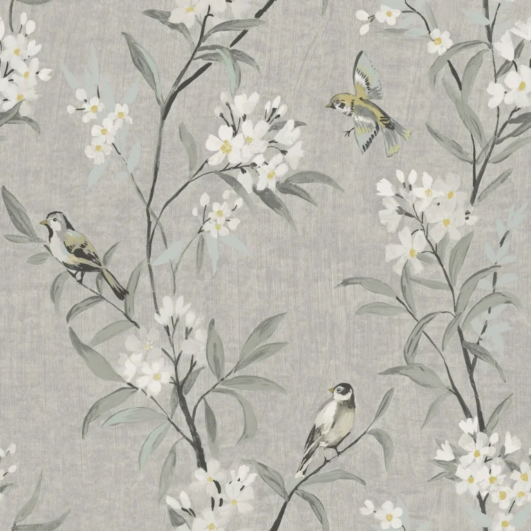 Chesapeake Tea Olive Finch Frolic Wallpaper - Gray — Ảnh 6
