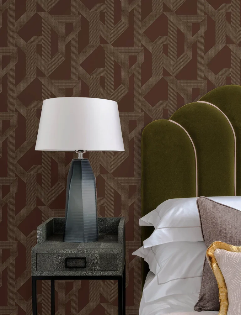 Franz Geometric Wallpaper - Maroon — Ảnh 2
