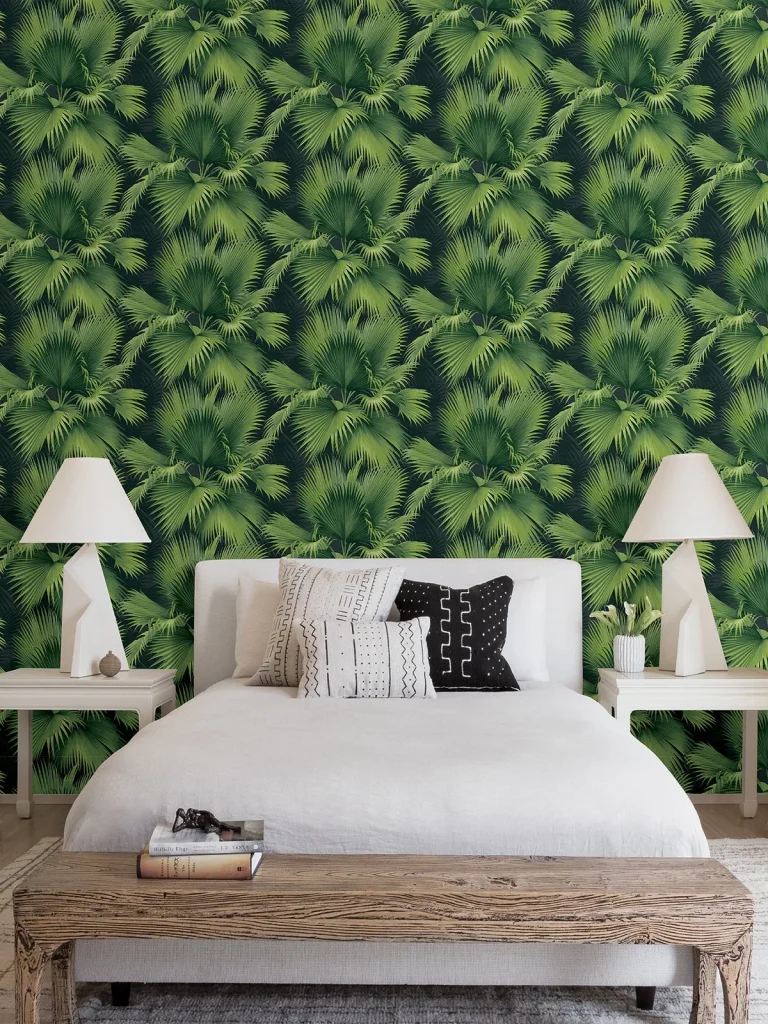 Summer Palm Tropical Wallpaper - Dark Green — Image 2