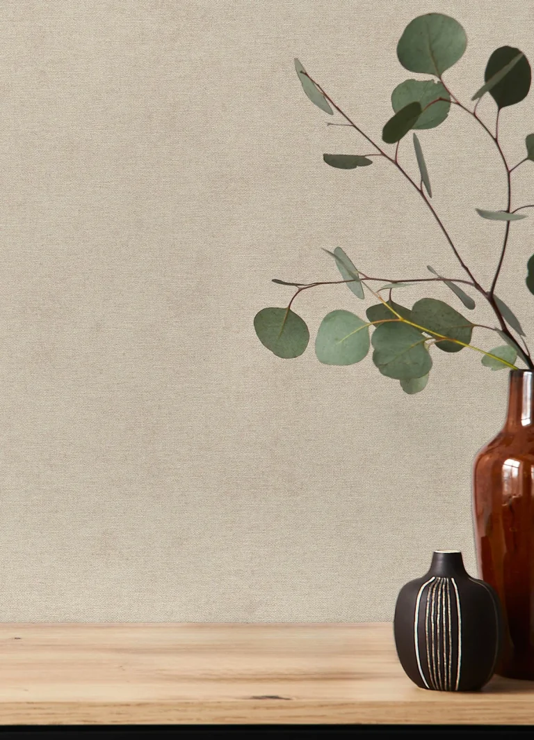 Cullen Faux Linen Wallpaper - Mauve — Image 5