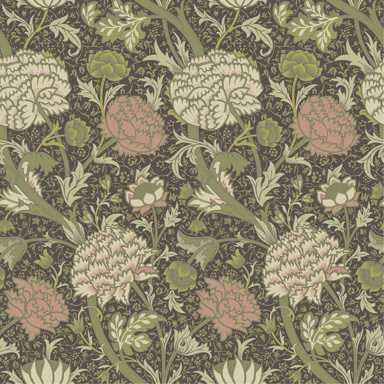 Cray Floral Trail Wallpaper - Plum — Ảnh 2