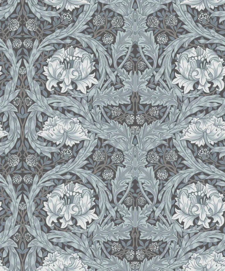 African Marigold Floral Wallpaper - Dark Blue — Ảnh 4