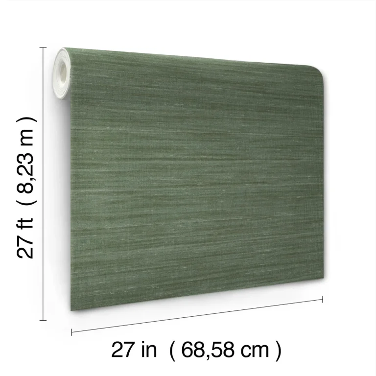 Sari Silk Faux Fabric Wallpaper - Green — Ảnh 3