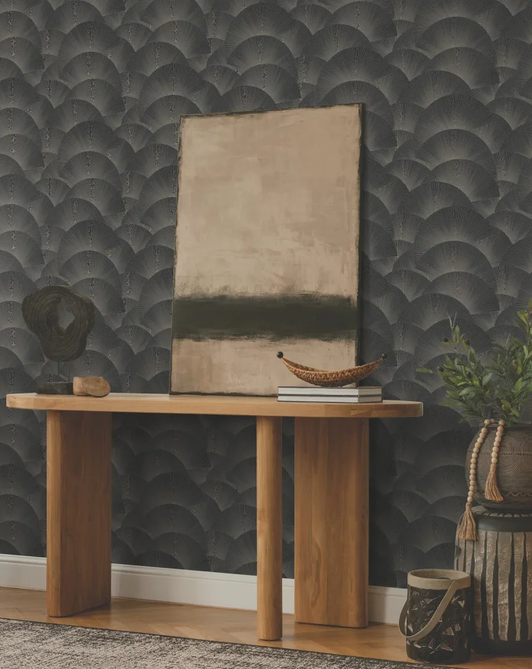 Ronald Redding Morning Shell Wallpaper - Black & Grey — Ảnh 3
