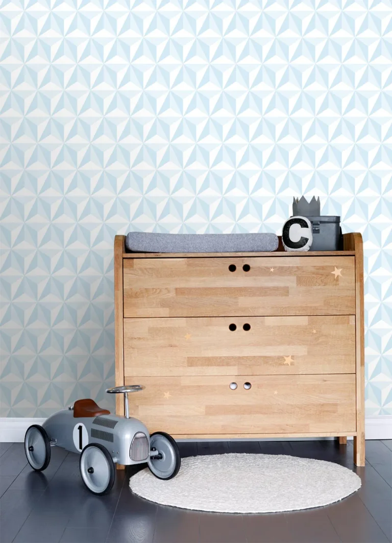 Chesapeake Adella Geometric Wallpaper - Sky Blue — Image 2