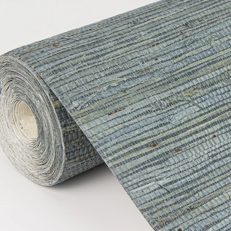 Aiko Sisal Grasscloth Wallpaper - Teal — Ảnh 5