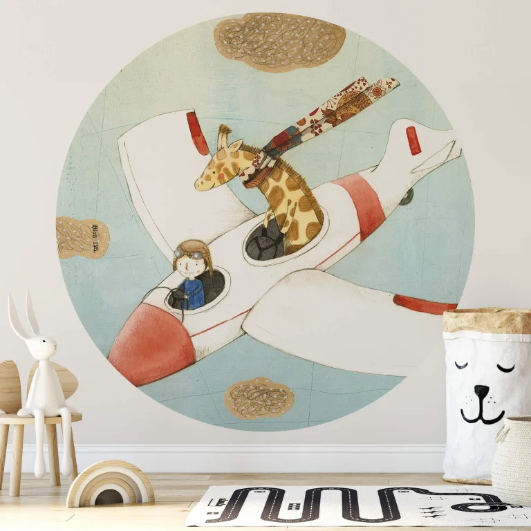 Flying Giraffe - Wall Mural 5525 - 4 Panel - 192cm x 260cm — Ảnh 2