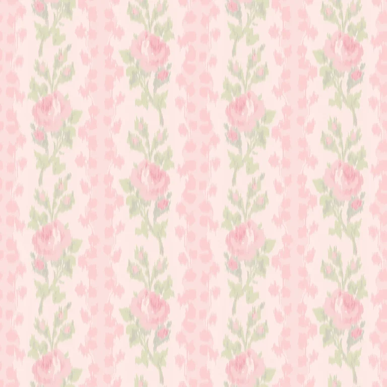 LoveShackFancy Blooming Heirloom Rose Stripe Wallpaper - Rose — Ảnh 2