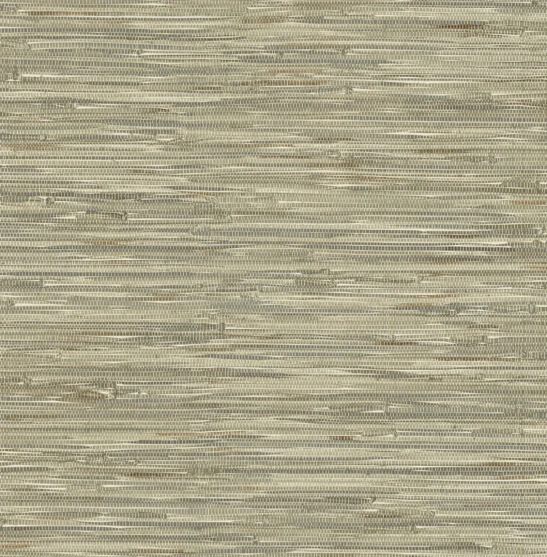 Exhale Woven Faux Grasscloth Wallpaper - Olive — Image 5