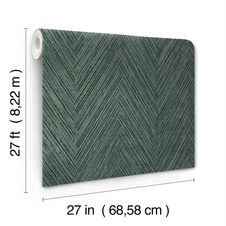 Thatched Chevron Wallpaper - Bottle Green — Ảnh 7