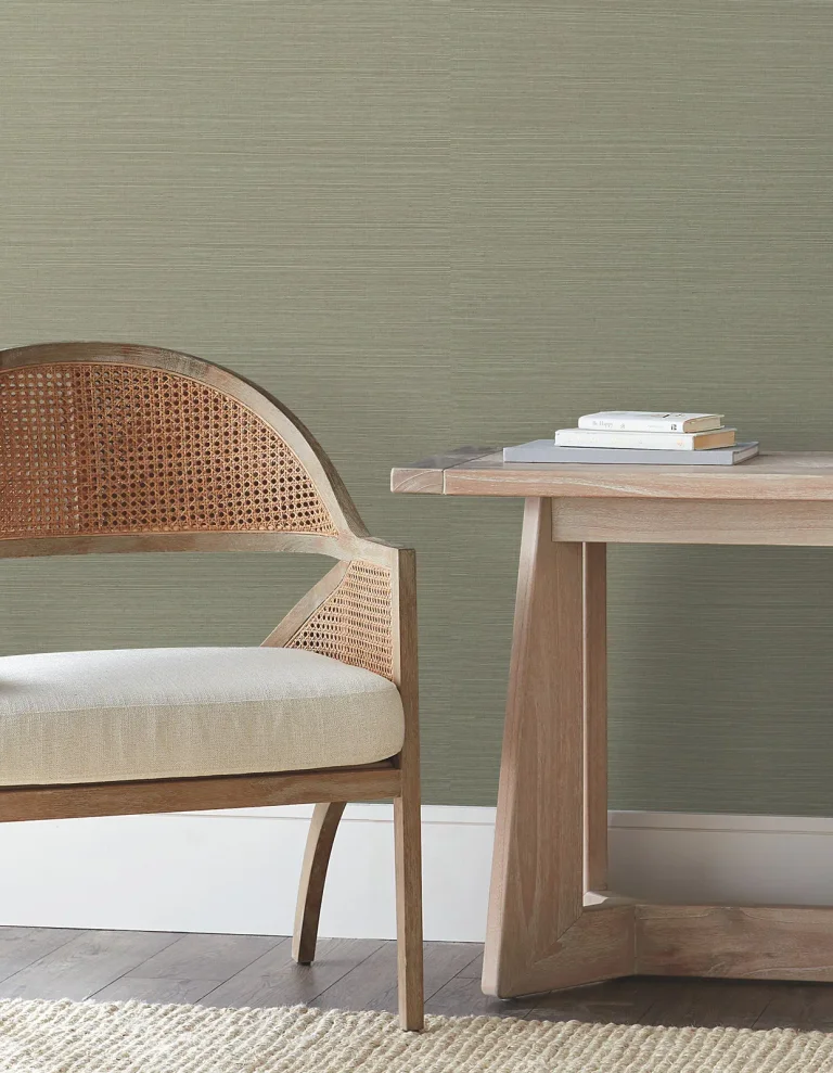 Natural Grasscloth Peel and Stick Wallpaper - Pine — Ảnh 7