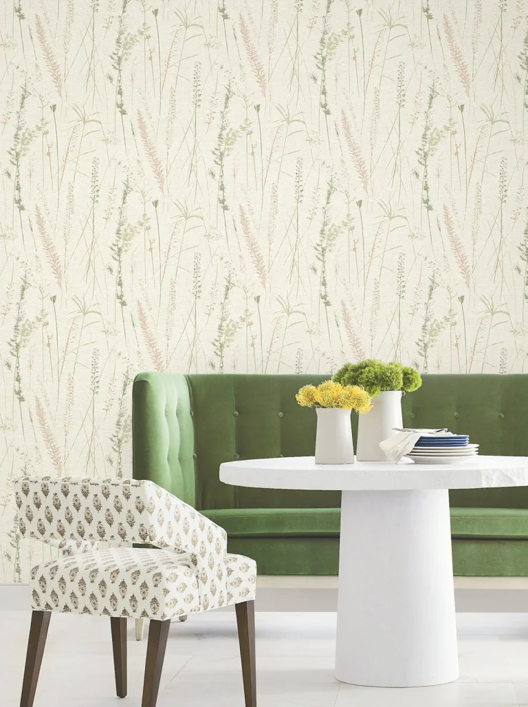Meadow Splendor Botanical Wallpaper - Salmon — Ảnh 4