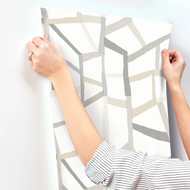 Tate Geometric Linen Wallpaper - Grey — Ảnh 2